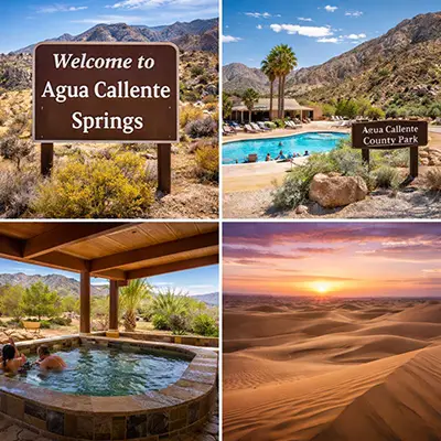 Agua Caliente Springs collage for celestial solar pool heating