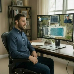 on computer with celestial solar pool heating